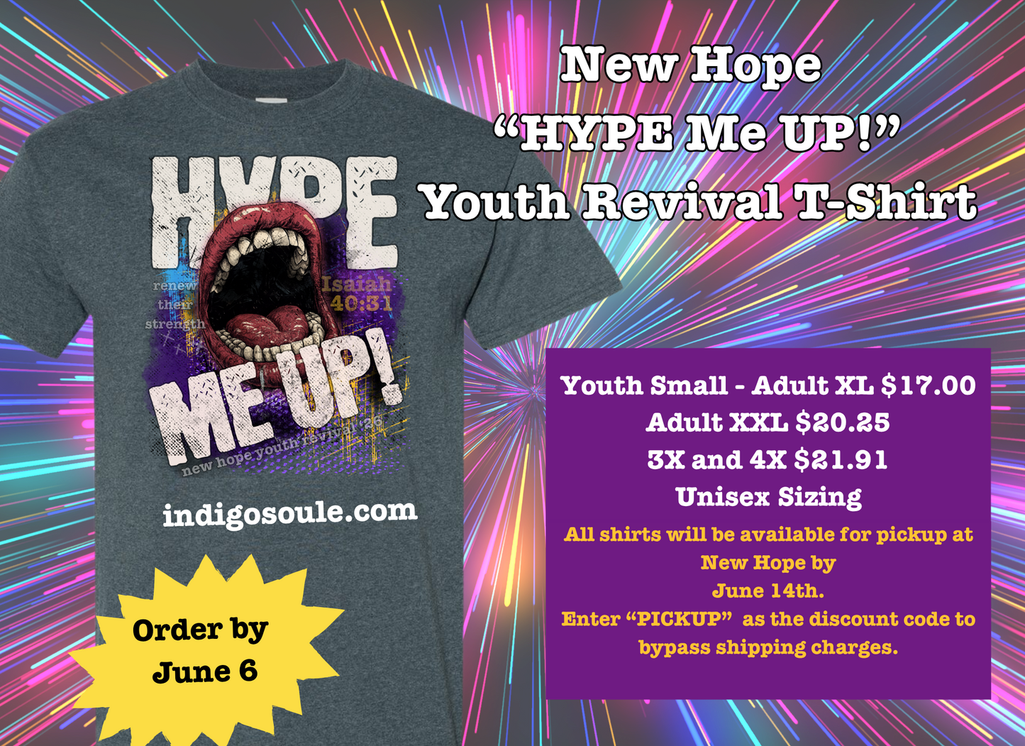 New Hope HYPE ME UP Youth Revival Tee